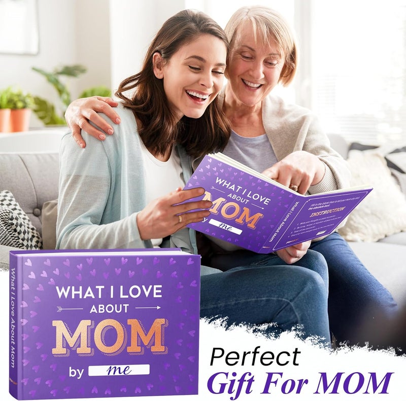 BRAVEBUG What I Love about Mom Book, Fill-in-the-Blank Book for Mom - Christmas Gifts for Mom from Daughter, Son, Kids - Birthday Gifts for Mom, Mom Birthday Gifts - Stocking Stuffer, Mom Christmas Gifts - Image 2